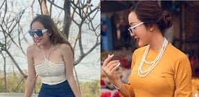 Очаровательная девушка Хоанга, моя только что занималась горячим сексом со своим любовником, показывал секс -клип
